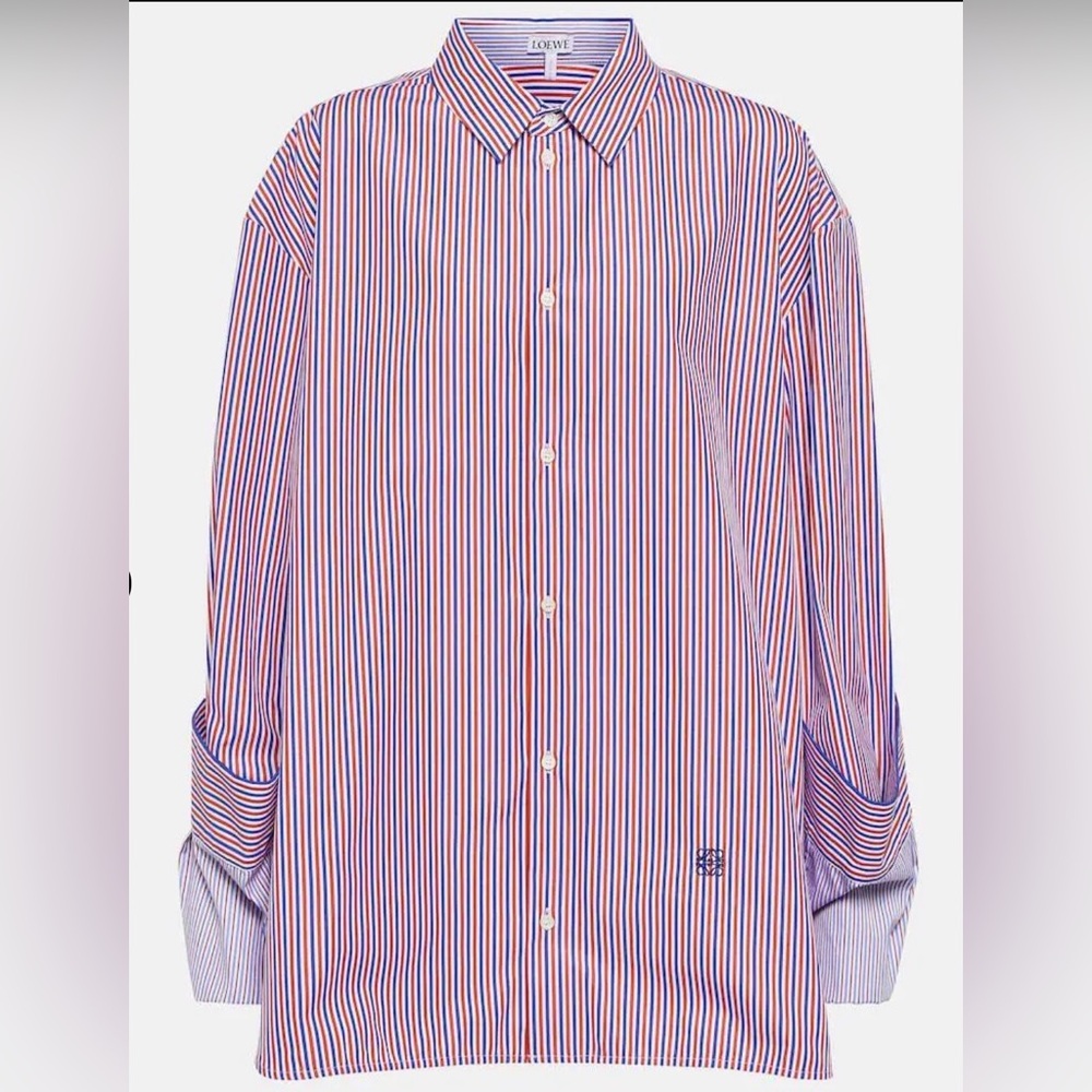 SALE‼️LOEWE Striped Blue and Red Shirt Size 38